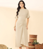 Cotton Drawstring Midi Dress - Image 2