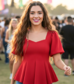 Stretchable Puff Sleeves Peplum Top