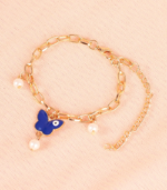Butterfly Painted Evil Eye Bracelet