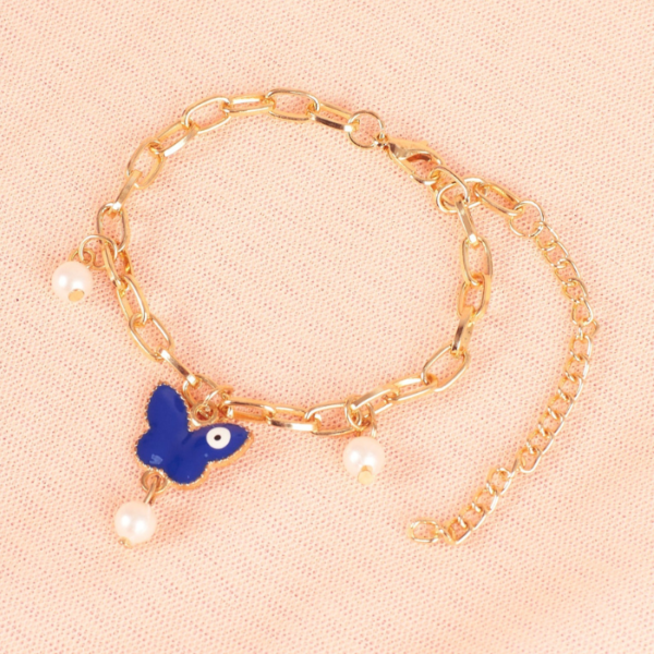 Butterfly Painted Evil Eye Bracelet