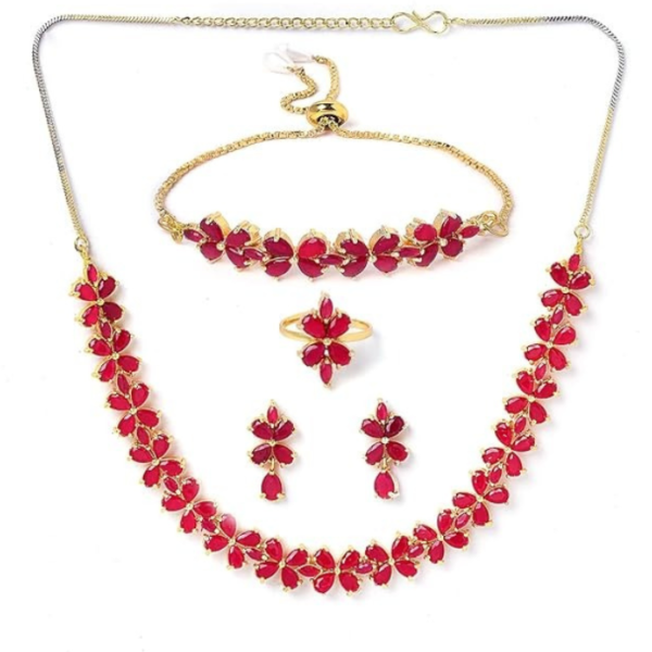 ZENEME Jewellery Set for Women American Diamond Combo of Necklace Set