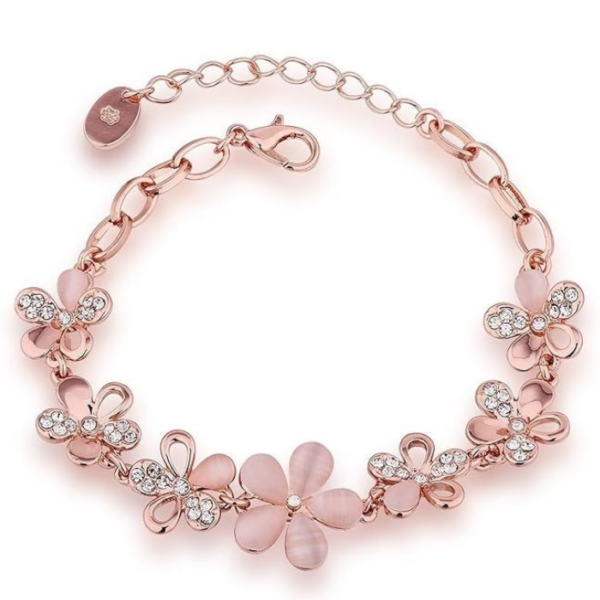 YouBella Jewellery Bracelets for Women Stylish Rose Gold Plated Crystal Bracelet